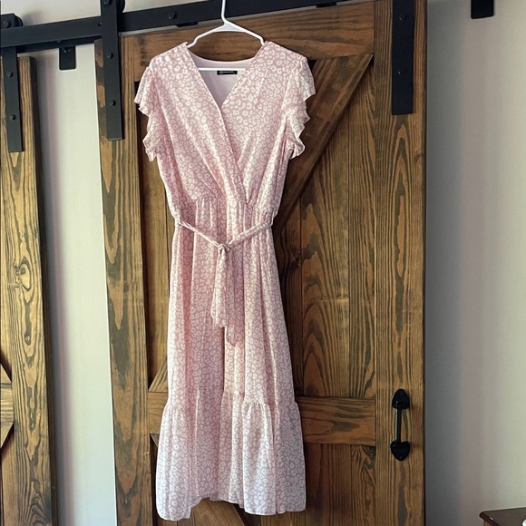 Pink Floral Wrap Dress - Picture 1 of 5